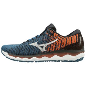 Mizuno Wave Sky Waveknit 3 Παπουτσια Για Τρεξιμο Ανδρικα - Μπλε/Πορτοκαλι